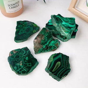 Natural Green Malachite Raw Specimen Mineral Collection Precious Crystal Malachite Stones Slices for Home Garden decor ornaments