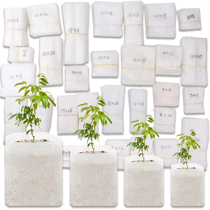 50-100PCS Biodegradable Plant Nursery Grow Bag Non-Woven Fabric Seedling Pot Container for Vegetable Flower Small to Large Pouch