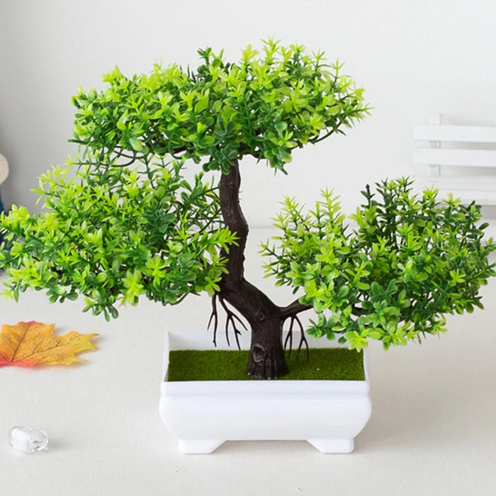 Artificial Plastic Plants Bonsai Small Tree Pot Fake Plant Potted Flower Home Room Table Decoration Garden Arrangement Ornaments