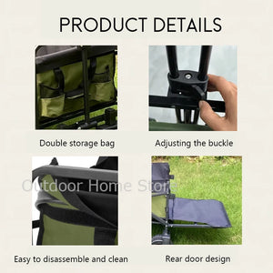 Foldable Camping Cart Outdoor Large Capacity Wagon Pull Rod Trolley Garden Wheeled Carts Portable Folding Carrier Handcart