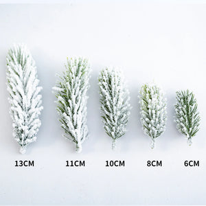 20/10pcs Artificial Cedar Snow Pine Branches Christmas Tree Wedding Decorations DIY Desktop Living Room Home Kitchen Faux Plants