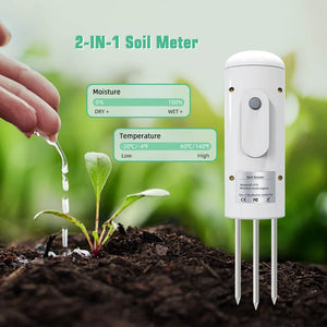 Yieryi WiFi Tuya Smart Soil Temperature Humidity Detector Wireless Plant Soil Sensor Soil Moisture Monitor for Greenhouse Plant