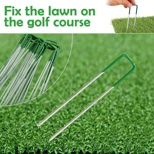 20Pcs/Set Artificial Grass Turf U Pins Fastening Lawn Tent Pegs Staple Outdoor Heavy Duty Gardening Accessories