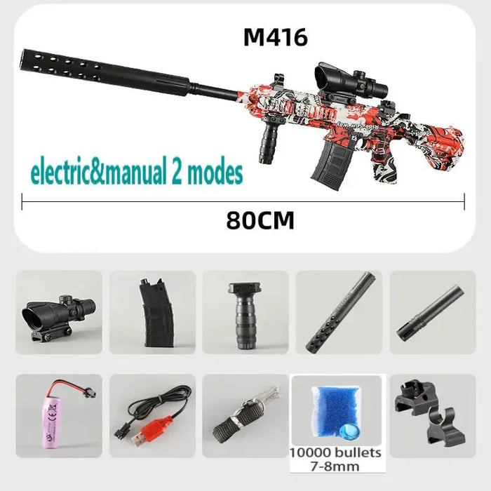 2024 Electric Gel Ball Toy Gun Gel Explosive Crystal Gel Ball Splash Shooting Target Toy Gun arma bambini gioco all'aperto