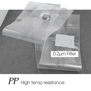 PP 6 Mil Sterilized Hydrated Grain Bag w/Self-Healing Injection Port 0.2μm Filter Patch Autoclaving Substrate Mushroom Spawn Bag