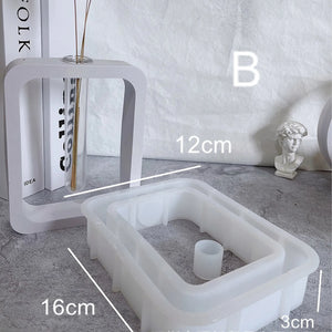 Irregular Plant Vase Silicone Mold Arched Rectangular Round Hydroponic Gypsum Mould  Diy Hydroponic Vase Resin Mold Home Decor