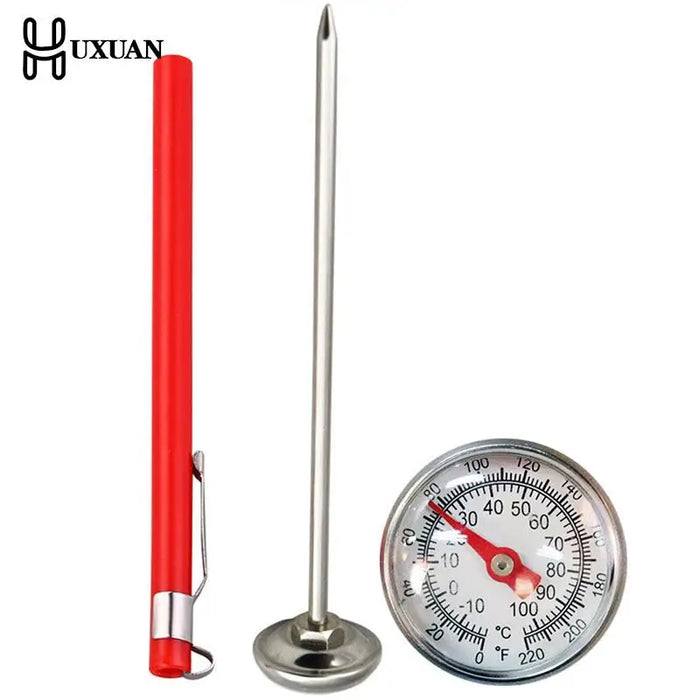 Stainless Steel Soil Thermometer Stem Read Dial Display 0-100 Degrees Celsius Range For Ground Compost Garden Supplies