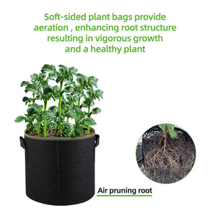 2023 New 3/4/5/7/10 Gallon Felt Grow Bags Gardening Fabric Grow Pot Vegetable Tomato Growing Planter Garden Potato Planting Pots