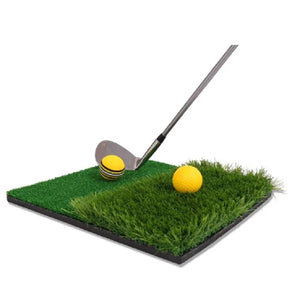 Dual Surface Turf Golf Practice Hitting Mat Portable Golf Hitting Mat Rubber Tee Holder and 6 Golf Practice Balls Included