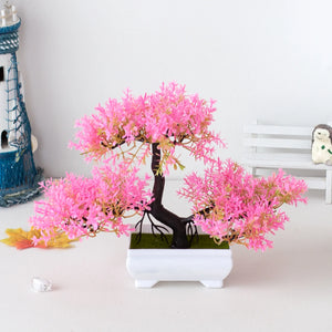 Artificial Plants Bonsai Small Tree Pot Fake Plant Flowers Potted Ornaments For Hotel Home Room Table Decoration Garden Decor