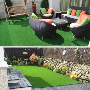 Artificial Grass Turf Lawn, Outdoor Garden Lawn Landscape Synthetic Grass Mat Fake Grass Rug Artificial Lawn