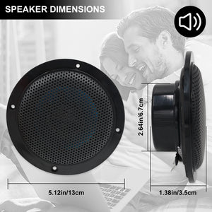 Herdio 4 Inches 160W Waterproof Marine Bluetooth Ceiling Speakers For Bathroom Home Outdoor Camper Golf Cart Boat With Flush