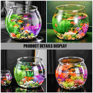 Fish Bowl Plastic Round Fish Bowl Unbreakable Vases Bowls Fish Tank Aquarium Clear Globe Hydroponic Planter Vase Pot Goldfish