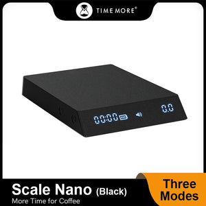 TIMEMORE Store Black Mirror Nano Espresso Coffee Kitchen Scale NEW Weighing Panel With Time USB Light Mini Digital Give the mat