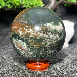 More Than 60mm Natural Water Grass Agate Energy Gem Sphere Healing Aura Meditation Crystal Ball Garden Aquarium Home Decoration