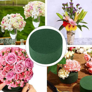 10Pcs Wedding Aisle DIY Craft Floral Arrangement Water-Absorbing Home Garden Green Flower Foam Fresh-Keeping Round Brick