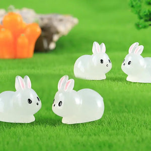 10pcs/Set Luminous Mini Animals Trees Micro Landscape Ornament Outdoor Glowing Miniature Statue Potted  Garden Home Decoration