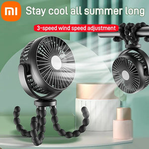 Xiaomi Fan for Cart Stroller Fans Portable Outdoor Fan Clip On for Baby 3 Speeds USB Rechargeable Handheld Electric Fan Home