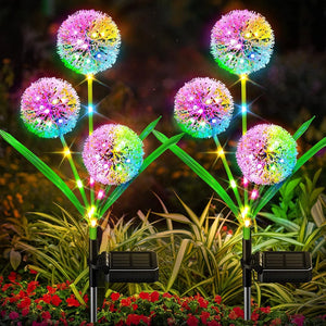 Solar Dandelion Flower Light Outdoor Waterproof LED Decorative Light Lamp for Backyard & Exterior Garden Street Patio Decoration