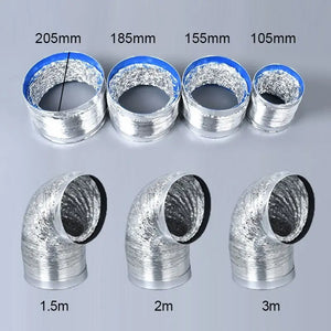 Flexible Aluminum Foil Ducting Ventilation Air Hose Vent System for Kitchen, Toilet, Hydroponics Extractor Fan Duct