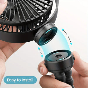 Xiaomi Fan for Cart Stroller Fans Portable Outdoor Fan Clip On for Baby 3 Speeds USB Rechargeable Handheld Electric Fan Home