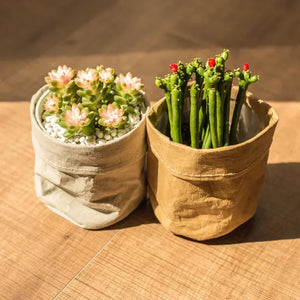 3  Sizes Pot Washable Kraft Paper Flowerpot Creative Desktop Flower Pots Reuseable Multifunction Storage Bag Succulents Planter