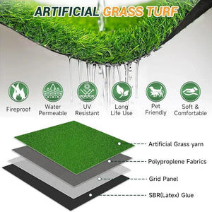 Artificial Lawn with Drainage Holes, Realistic Synthetic Artificial Grass Lawn Indoor and Outdoor Garden Landscape,Pet Grass Mat