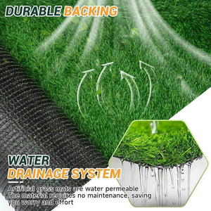 Artificial Lawn with Drainage Holes, Realistic Synthetic Artificial Grass Lawn Indoor and Outdoor Garden Landscape,Pet Grass Mat