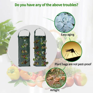 Plant Grow Bags 4/6/8/10 Holes Strawberry Potato Hanging Planting Pots Vegetable Planting Flower Planter Garden Accessories