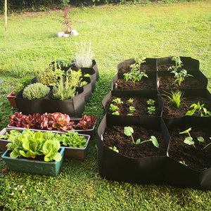 Rectangular Planting Bag Felt For Vegetables Flowers Raised Garden Bed 4/8 Pockets Multi-grid Square Plant Grow Bags