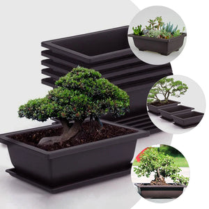 Office Accessories Home Gardening Pot Flower Planting Container Bonsai Rectangular Flowerpot Holder Plastic