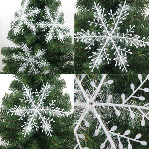 30Pcs Large Christmas Snowflakes New Year Garlands Home Party Decor Ornament Xmas Tree Hanging Glitter Snow Flake DIY Decoration