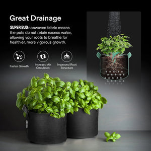 Grow Bags Heavy Duty Thickened Non-woven Fabric Pots with Handle Indoor/Outdoor Garden Grow Kits 1/2/3/5/7/10/20/30 Gallon