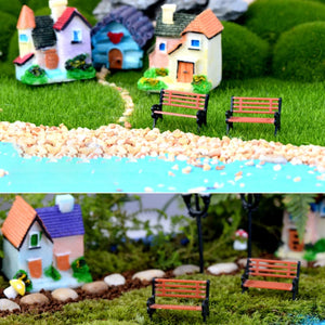 3/1pcs Park Bench Micro landscape decor Moss Bonsai Bench Model Dollhouse DIY Mini desktop Decor Mini Garden Miniature Ornament