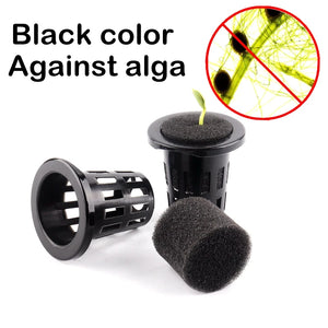 50pcs Black Hydroponic Baskets Sponge Garden Vegetable Soilless Planting Sponge Nursery Pots Foam Plants Root Fixed Sponge