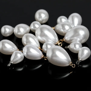 10pcs 10x20mm mini acrylic pearl Pendant DIY water drop beads pendant earring ornaments jewelry making parts wholesale