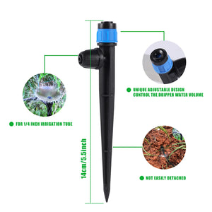 Garden Micro drip irrigation 360 Degrees Rotating Nozzle Powder sprayer sprinkler use for 1/4" Hose garden watering system