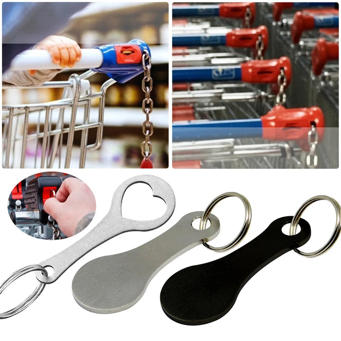 Shopping Cart Token Trolley Key Keychain Coin Quarter Grocery Supermarket Holder Key Ring Decorative Keychain Outdoor