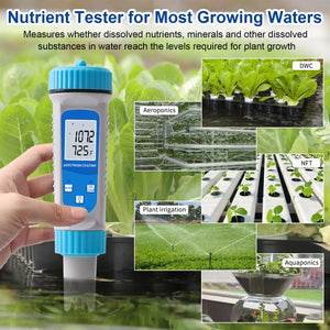 Tuya 6 in 1 PH Meter Salinity S.G. EC ppm Temp Nutrient Tester Water Quality Testing APP Control for Hydroponics Plants Aquarium