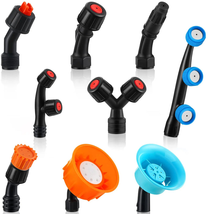 9pcs Garden Sprayer Nozzles Kit Single/Double/Three Solid Brass Nozzles Backpack Sprinkling Gardening Tool Accessories Set