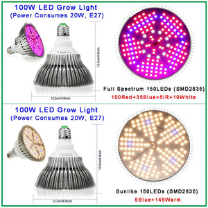 LED Grow Light 100W 120W Full Spectrum Fitolamp Hydroponics Phyto Lamp For Indoor Vegs Flower Seedlings Plants