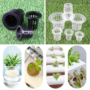 100Pcs Hydroponic Basket Plant Grow Net Nursery Pots Cup Plastic Basket Holder Garden Vegetable Soilless Grow Net Pot