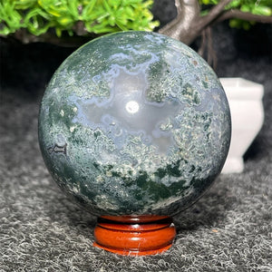 More Than 60mm Natural Water Grass Agate Energy Gem Sphere Healing Aura Meditation Crystal Ball Garden Aquarium Home Decoration