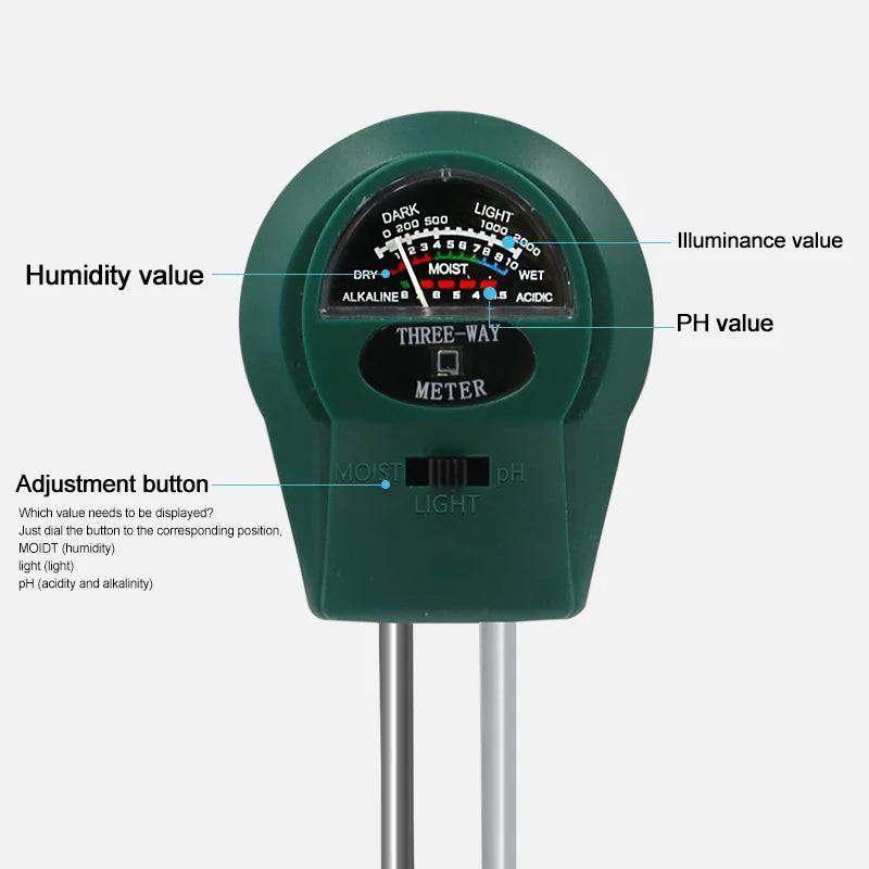 Three-in-one Soil Humidometer PH Measuring Tool Detector Soil Moisture ...