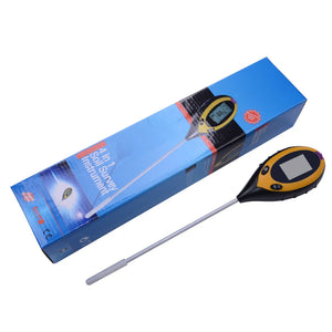 Digital 4 In 1 Soil PH Meter Soil Moisture Monitor Temperature Sunlight Tester for Gardening Plants Farming with Blacklight