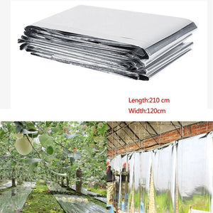 210x120cm Silver Reflective Film Good Solar Radiation Transmission Performance Plants Garden Greenhouse Covering Foil Sheets