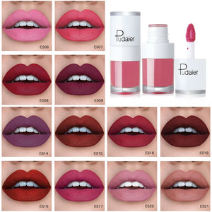 Pudaier Matte Lip Gloss Waterproof Nude Pink Lip Makeup Tattoo Long Lasting Lip Tint Liquid Plumper Lipstick Rouge A Levre Mat