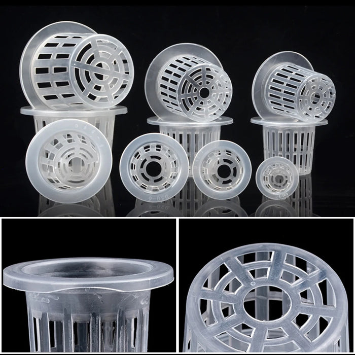 50pcs Growing Basket Hydroponics Basket Vegetable Soilless Growing Plastic Mesh Pot High Quality Garden Planting Pots