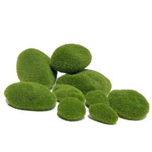 New 10PCS/set 4 Sizes  Artificial Moss Rocks Decorative, Green Moss Balls,for Floral Arrangements Gardens and Crafting Promotion