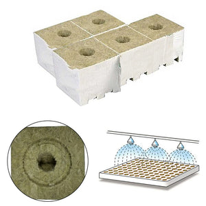 5Pcs 75mm Stonewool Hydroponic Grow Media Starter Cubes Plant Cubes Soilless Substrate Seeded Rock Wool Plug Seedling Block